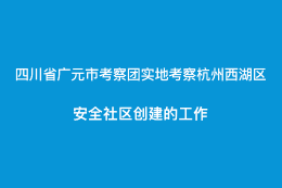四川省广元市考察团实地考察杭州西湖区安全社区创建的工作