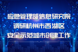 应急管理部信息研究院调研杭州西湖区安全示范城市创建工作