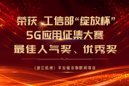 （浙江杭州）平安城市物联网项目 荣获工信部“绽放杯”5G应用征集大赛 最佳人气奖、优秀奖